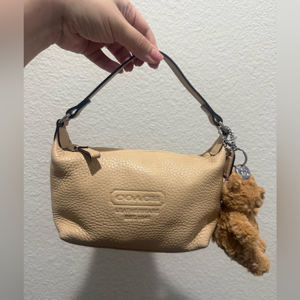 Coach Beige Leather Baguette